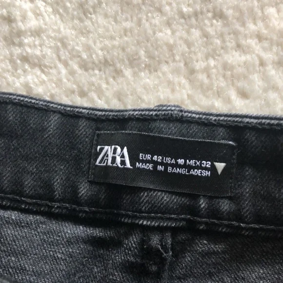 Zara High rise Black jean shorts - Picture 4 of 6